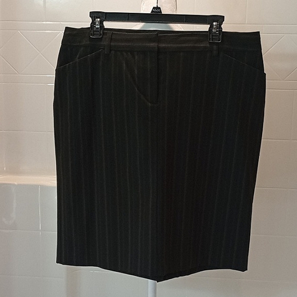 Express Pin Stripe 23 Inch Pencil Skirt with Pockets